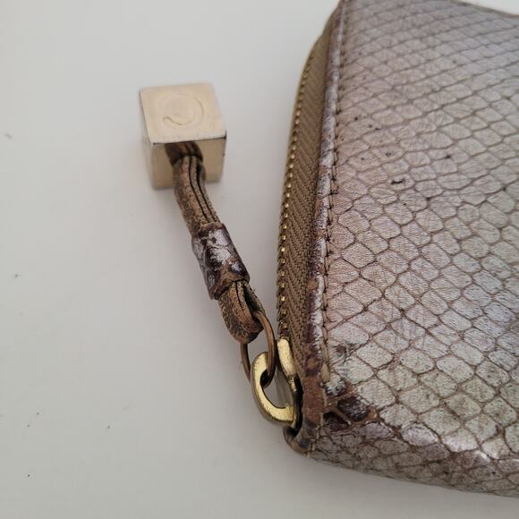 See By Chloe Leather Long Wallet Metalic Silver Zip Around Designer Clutch - Picture 8 of 8